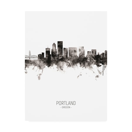 Michael Tompsett 'Portland Oregon Skyline Portrait II' Canvas Art,18x24